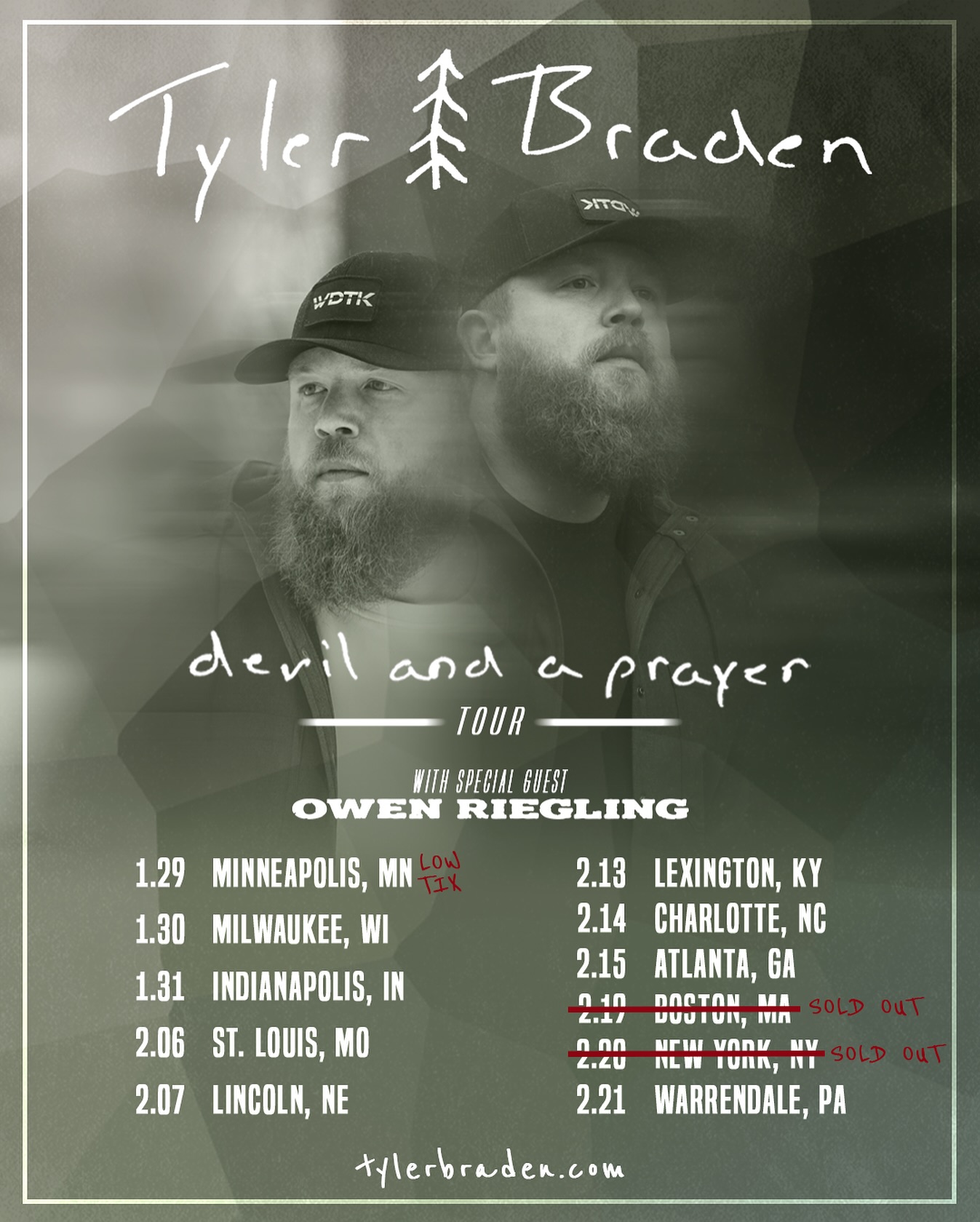 Tyler Braden Devil and a Prayer Tour Poster 2026